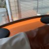 ローバーミニ：リヤスピーカーボードをレザーに張り替えてみる。ボディカラーに合わせてオレンジだ。
