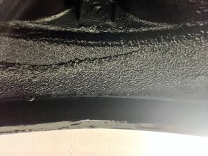 ローバーミニのホイールハウス再塗装